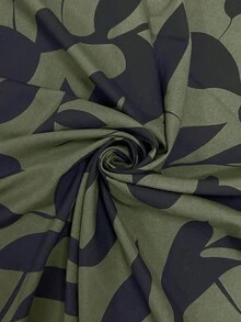 Elenzga Women's Elegant Fashion Commuter Casual Comfortable Charming Retro Long Sleeve V-Neck Waist Gathered A-Line Pleated Hem Long Printed Dress (Random Print) - Green - View 7