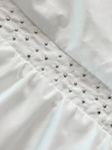 Cravure Christmas Plus Size Women Elegant Pearl & Diamond Embellished Long Sleeve Cocktail Party Dress Fall Cloth For Women