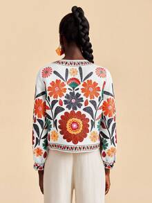 Travachic Áo khoác dài tay dáng suông in họa tiết hoa cho nữ, kiểu dáng thường ngày, thích hợp cho mùa thu, thanh lịch, đi chơi, sang trọng, phong cách đồng quê, ngày Quốc khánh, Tết Nguyên đán, lễ tốt nghiệp sang trọng, áo khoác cardigan, mùa thu đông, tiệc Giáng sinh, năm mới, khách dự đám cưới, lễ tốt nghiệp sang trọng, dạ hội cao cấp, thường ngày. - trắng - Xem 2