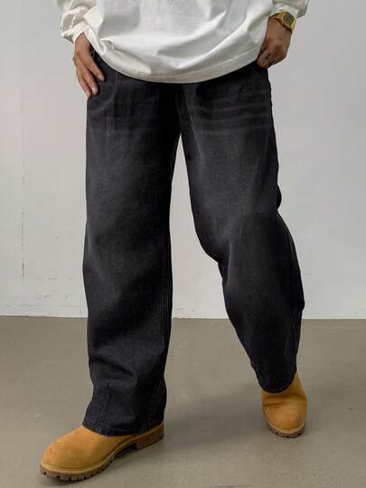 DAZY 男士秋季口袋直筒宽松休闲百搭牛仔裤