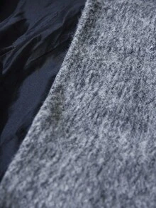 Aveloria Modichic 纯灰色长款人造毛皮双排扣长翻领大衣 - 灰色 - 查看 7