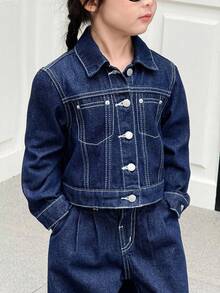 SHEIN 女童（小）牛仔套裝