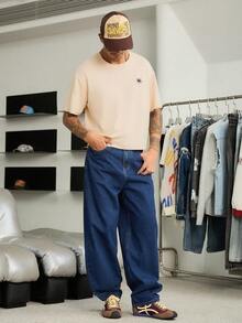 Manfinity Hypemode Men's Fashionable Palm Tree Print Short Sleeve T-Shirt - Apricot - View 7