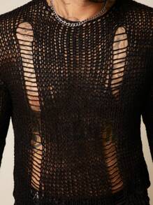 EASEVO Maglione lavorato a maglia girocollo casual oversize da uomo, adatto per l'autunno e l'inverno