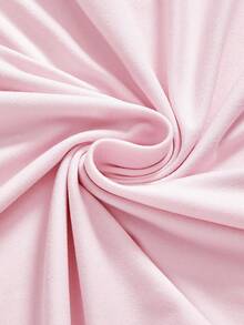 ROMWE Kawaii Plus Size Sexy Asymmetric Shoulder Solid Color Basic Vintage Street Style Loose Fit Summer Tee - Pink - View 4