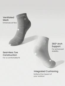 GLOWMODE 5 Pairs Socks Soft Ventilated Mesh With Embroidered Logo Workout Daily Casual - Multicolor - View 5