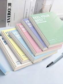 SHEIN 6 包 60 120 页 A5 B5 83x59 英寸螺旋笔记本学院横线 7 毫米厚纸板封面 6 种颜色学习笔记日记写作返校办公用品线圈笔记本大容量厚简约时尚多色笔记本适合学生女士工作家庭夏季秋季文具礼物