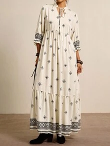 Freevana Váy in họa tiết Phục sinh theo phong cách phương Tây cỡ lớn cho kỳ nghỉ thường ngày Lễ hội âm nhạc Kỳ nghỉ xuân Trang phục Rave Boho Lễ hội Kỳ nghỉ xuân Phong cách Old Money dành cho phụ nữ Trang phục Rave thường ngày Trang phục hoa thanh lịch cho kỳ nghỉ Trang phục hòa nhạc cho phụ nữ Trang phục Rave cho lễ hội Trang phục hòa nhạc đồng quê Trang phục Nashville Trang phục Ibiza Trang phục West Wear dành cho phụ nữ Trang phục nghỉ dưỡng BOHO Váy maxi Boho cho phụ nữ - Đen và trắng - Xem 5