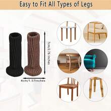 24 Pieces Of Chair Leg Socks Protective Cover-High Elastic Knitted Design, Scratch-Resistant Floor-Durable Furniture Floor Protective Cover, Very Suitable For Hardwood, Easy To Install, Suitable For Various Chair Foot Sizes - Multicolor - View 7