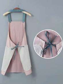 1 件可调节颈部厨房围裙，带 1 个口袋，防水防油烹饪厨师围裙，男女通用厨房和餐饮工作围裙 - 多色 - 查看 2