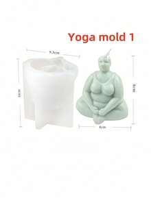 Moule en silicone pour bougie représentant des femmes rondes en posture de yoga 3D. Outil pour cire de soja, plâtre, savon fait maison. Parfait pour la décoration d'intérieur et les diffuseurs de parfum - Blanc - Voir 19