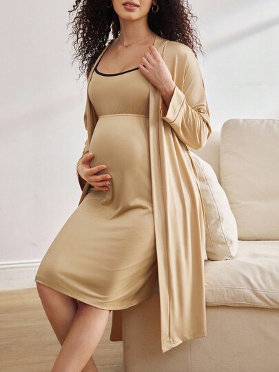 BloomMama 2 piezas de pijama básico casual de maternidad y lactancia