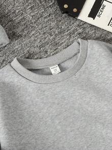 SHEIN 4 件套男童休闲运动服，包括连帽衫、背心、帽子、夹克，适合秋冬季休闲和校服 - 彩色 - 查看 6