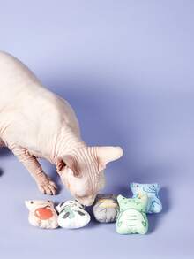 PETSIN Brinquedos de Catnip para Gatos de Interior - 5 tipos de brinquedos de pelúcia para mastigar e interativos com enchimento de catnip para gatinhos, brinquedo para animais de estimação macio (formas de animais) - Multicolorido - Visão 2