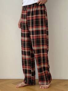 DAZY Men's Plaid Red And Black Pajama Bottoms, Spring/Summer, Fall, Winter - Red - View 7