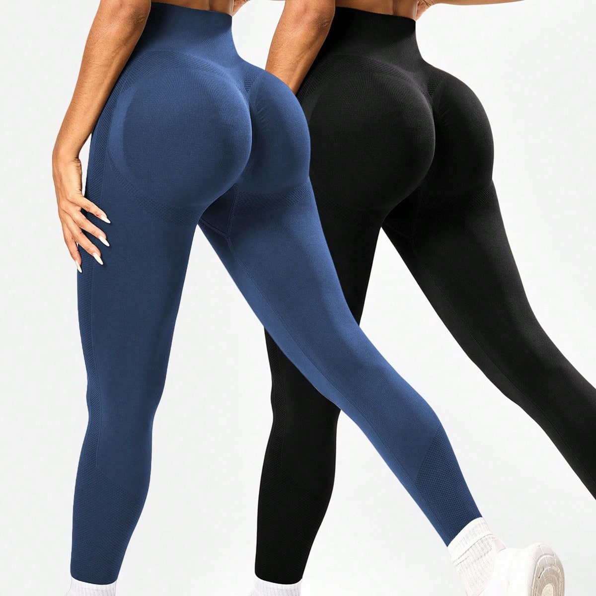 Leggings sin costuras de cintura alta de unicolor para mujer