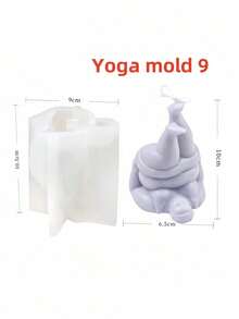 Moule en silicone pour bougie représentant des femmes rondes en posture de yoga 3D. Outil pour cire de soja, plâtre, savon fait maison. Parfait pour la décoration d'intérieur et les diffuseurs de parfum - Blanc - Voir 15