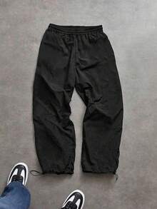 Manfinity Sport Corelite Pantalones deportivos largos casuales y minimalistas para hombres, adecuados para otoño, transpirables y ligeros - Negro - Ver 2
