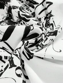 ROMWE Grunge Punk Cross Pendant Punk Skull Print 2 In 1 Leopard Print Tight Fit Women T-Shirt, Suitable For Concert Festival Outfits - White - View 4