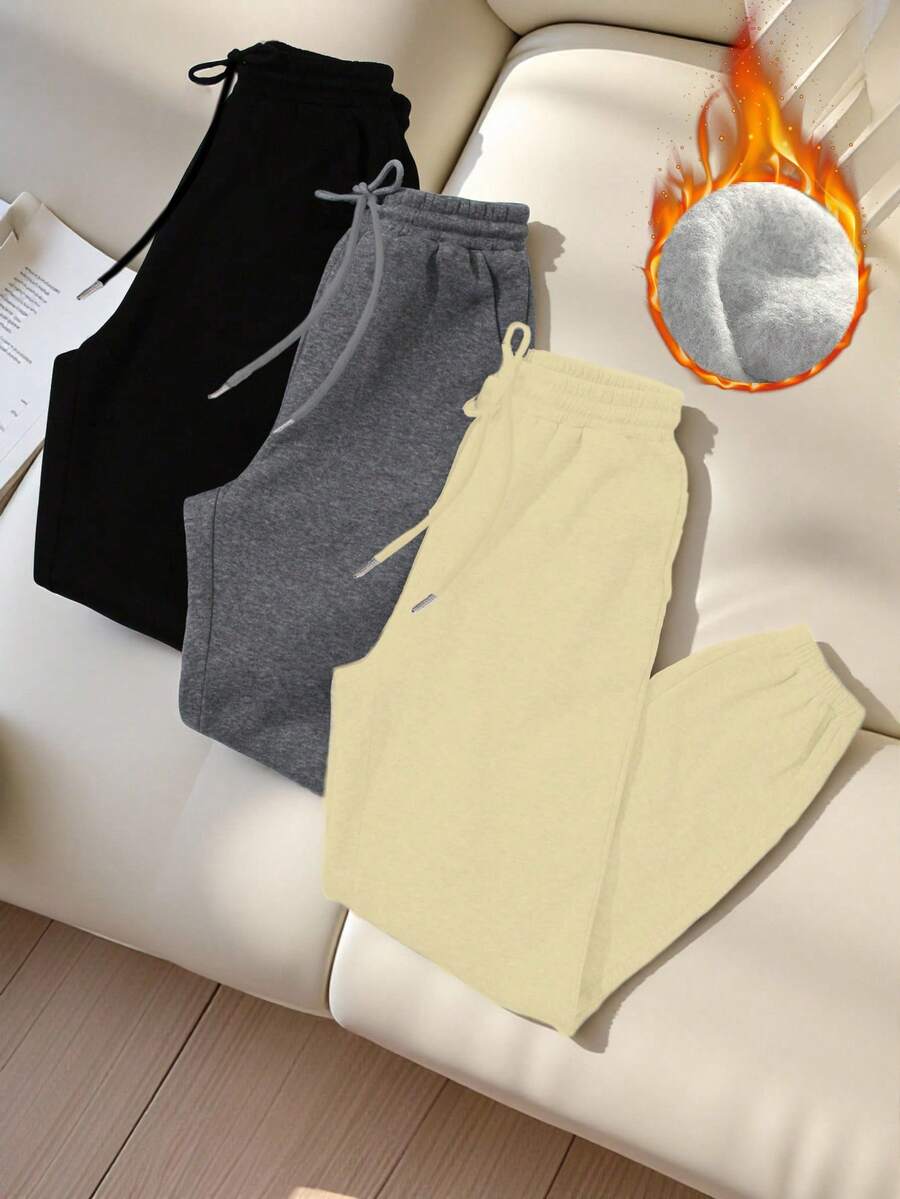 GlowEve CURVE 大码休闲纯色抽绳腰部慢跑运动裤 - 彩色 - 查看 1