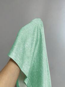 SHEIN New Fashionable Plus Size Women V-Neck Loose Print Short Sleeve T-Shirt