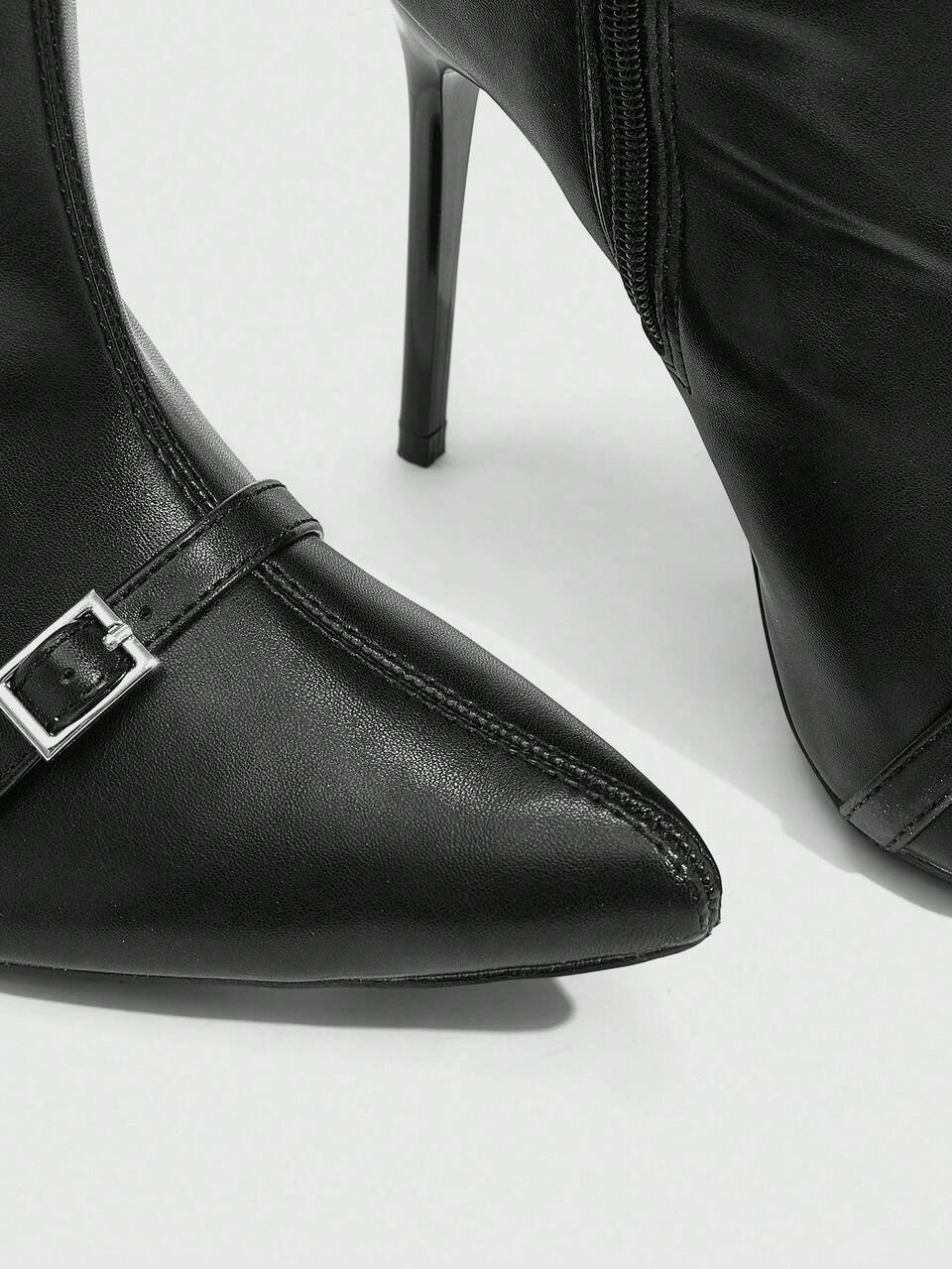 CUCCOO SZL Women's Fashion Sexy Pointed Toe Stiletto Heel Black Ankle Boots