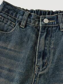 SHEIN Girlism Y2k Vintage Baggy Jeans Wide Leg Denim Pants Harajuku Kpop Streetwear Trousers Grey Retro 2000s Style For Tween Girls, Girls Winter Clothes Back To School Outfits, Baggy Jeans Y2k, Wide Jeans, Oversized Jeans, 2000s Jeans, Loose Jeans Fall