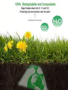 SHEIN 100/50 pièces Sacs poubelle de 6L/10L/30L - Sacs poubelle compostables pour cuisine, salle de bain, chambre et plus - Sacs à déchets verts pour le nettoyage, les produits de base de la maison, sacs poubelle