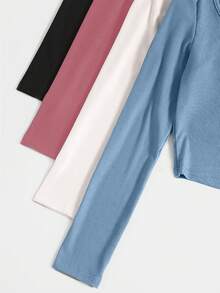 EURMUSE Multi-Color Versatile Layering Knit T-Shirt - Multicolor - View 4
