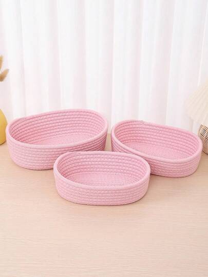 椭圆形收纳篮，纯色，简约风格，客厅桌面零食、水果、玩具收纳篮，门厅、浴室收纳盒，家居装饰篮，节日礼品篮