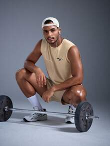 DRIFTMERE Herren Anti-Verlust Reißverschlusstasche Kordelzug Taille Sport Shorts Frühling bis Sommer, Herren Schnelltrocknende leichte Shorts, für Gym und Fitness mit guter Dehnbarkeit und Kühleffekt geeignet für den Sommer, Athleisure Stil, sportliche Mode - Khaki - Übersicht 4