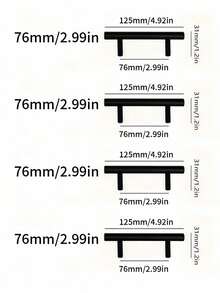 4pcs Kitchen Handle Stainless Steel T Bar Door Pull 76mm 96mm Cabinet Knobs And Handles Black Furniture Handle - Multicolor - View 9