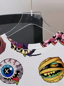 MADBALLS X SHEIN 男士卡通眼球图案圆领短袖T恤 - 白色 - 查看 6