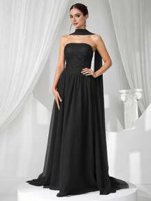 Coutiva Formal Evening Gown (Heavily Embellished) - Black - View 1