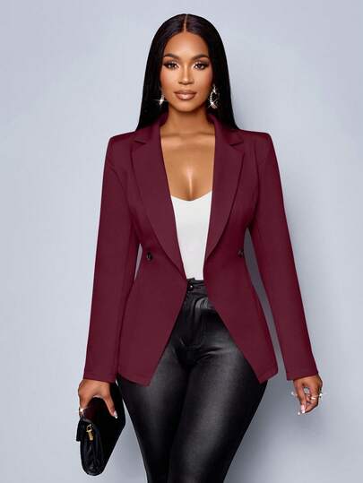 SOLERSUN Women's Winter Elegant Commuting New Year's Party Valentine's Day Women's Autumn And Winter Blazer, Waist Slim Fit Warm Winter Orange Blazer Fall Cloth For Women