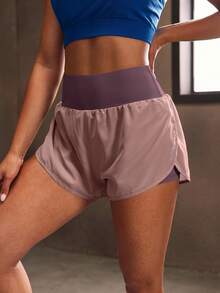 Powerista 宽腰带运动短裤，内置内衬，舒适短款毛衣短裤