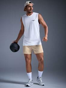 DRIFTMERE Men's Casual Eagle Print Round Neck Loose Tank Top, Summer Spring To Summer - White - View 5