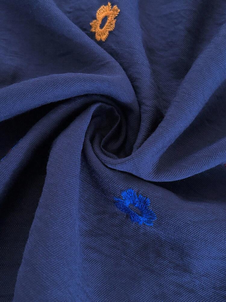 Florisole Váy dài tay thanh lịch, dáng dài vừa phải dành cho nữ, phong cách Bohemian mùa thu/đông, trang phục công sở thường ngày dự tiệc tốt nghiệp cho nữ - Màu xanh lam - Xem 7