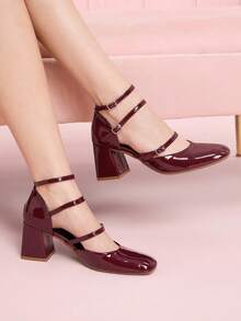 CUCCOO DOLLMOD 女士时尚酒红色高跟鞋 - 酒紅色 - 查看 1