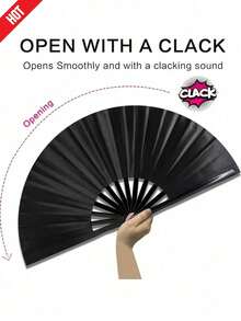 SHEIN Hand Fans, Hand Fans For Foldable, - Rave Fan - Premium Fabric Large Folding Fan Fans, Line Dancing, Chinese Martial Arts Kung Fu Fan, Tai Chi Dance Fan, Nylon-Cloth Vintage Retro Fabric Fans, Stage Performance Folding, Fan DIY Graffiti Solid Color Fan - Multicolor - View 1