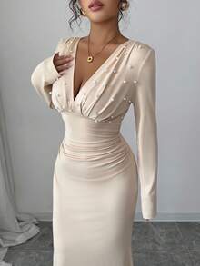 Elenzga Elegant Romantic Embroidered Patchwork Square Neck Fitted Waist Bodycon Dress For Women Fall Cloth For Women