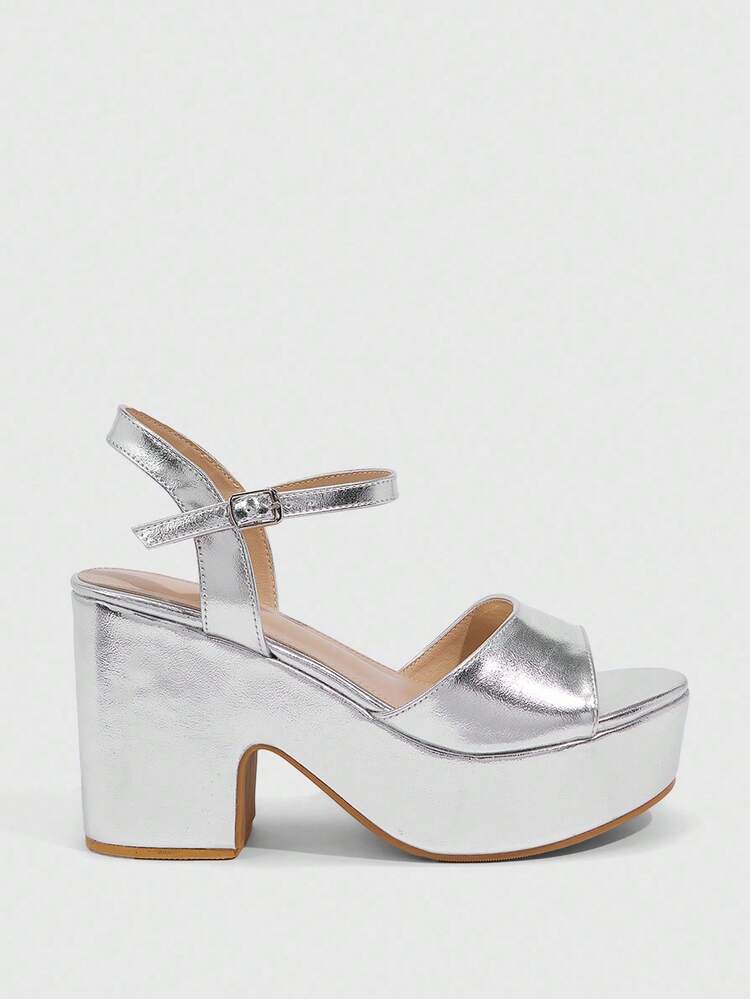 CUCCOO SZL Women's Fashion PU Leather Ankle Strap Sandals, Comfortable Wedge Thick Sole, Suitable For Commute, Date, Party, Wedding, Valentine's Day For Christmas Spring Shoes Summer Shoes