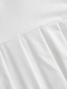 Attitoon 女士休闲运动简约百搭舒适加州刺绣 Polo 衫百褶连衣裙，适合约会、外出和街头风格 - 白色 - 查看 6