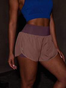 Powerista 宽腰带运动短裤，内置内衬，舒适短款毛衣短裤