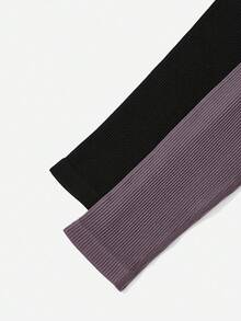 Easithlete 2 条装女式罗纹紧身裤 - 高腰收腹提臀修身瑜伽裤，适合健身、运动、跑步、骑行、瑜伽、泡菜球运动，休闲两件套紧身裤套装，无缝紧身裤瑜伽裤套装 - 彩色 - 查看 5