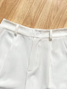 Airaco 女式条纹长袖纽扣衬衫和短裤休闲两件套 - 紅白色 - 查看 6