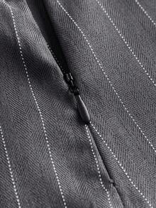 Ontre Set de blazer con cuello con muesca a rayas y minifalda para niña preadolescente