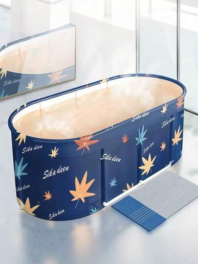 SHEIN 1 pieza Bañera portátil y plegable, sin instalación requerida con cubierta, bañera de hielo portátil para atletas, bañera de agua fría inflable multicapa para recuperación, bañera independiente adecuada para interiores, gimnasio y entrenamiento con agua fría