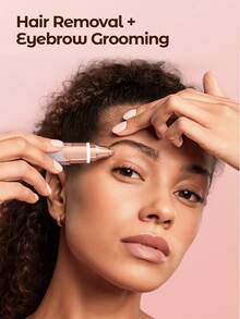 Teckwe Recortador de cejas eléctrico portátil recargable, epilador de cejas indoloro, afeitadora de cejas para mujeres, herramienta de afeitado facial, también para piernas, labios, axilas y manos, pelusa de durazno-oro rosa - Oro champán - Ver 2