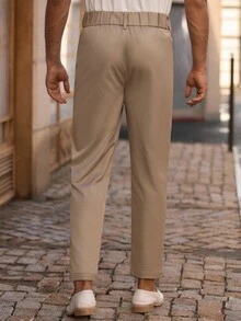 Manfinity NXTstreet 男士休闲中腰纯色锥形七分裤，适合秋季，Old Money